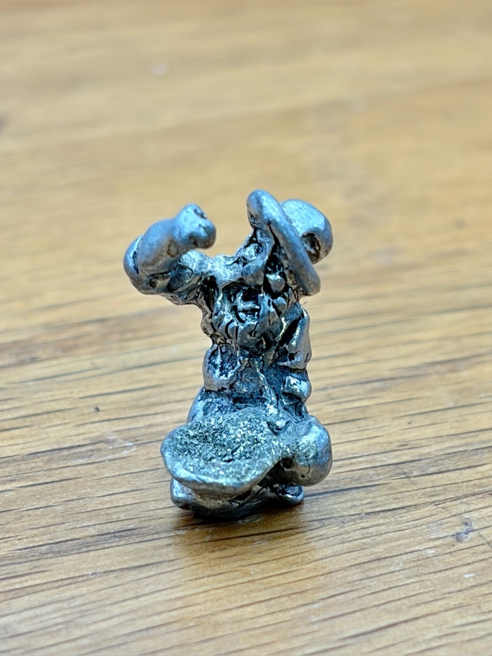 Vintage 1984 Silver Pewter Prospector Gold Miner Figurine Panning for Gold Mini